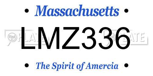 LMZ336 Massachusetts License Plate