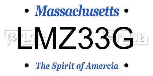 LMZ33G Massachusetts License Plate