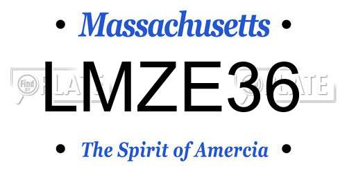 LMZE36 Massachusetts License Plate