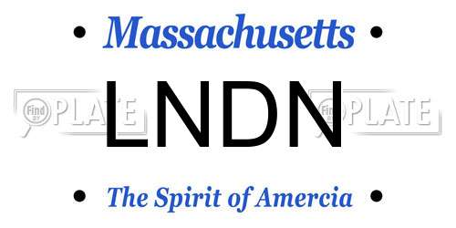 LNDN Massachusetts License Plate