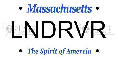 LNDRVR Massachusetts License Plate