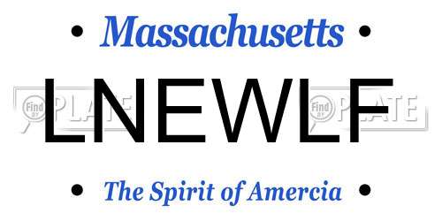 LNEWLF Massachusetts License Plate