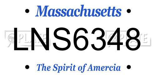 LNS6348 Massachusetts License Plate