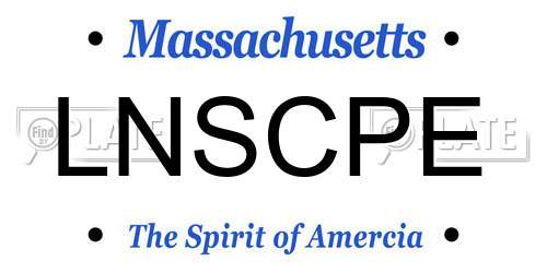 LNSCPE Massachusetts License Plate