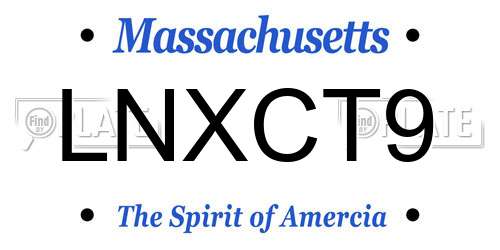 LNXCT9 Massachusetts License Plate