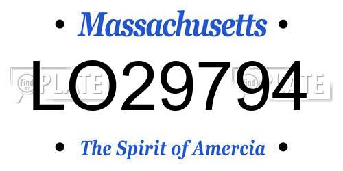 LO29794 Massachusetts License Plate