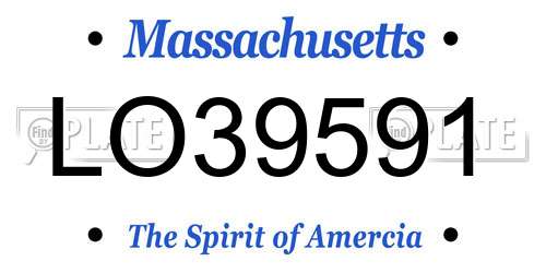 LO39591 Massachusetts License Plate