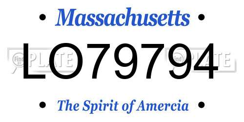 LO79794 Massachusetts License Plate