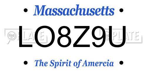 LO8Z9U Massachusetts License Plate