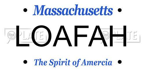 LOAFAH Massachusetts License Plate