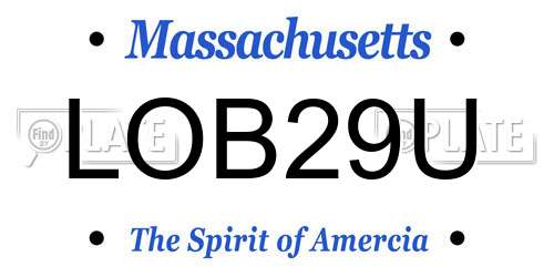 LOB29U Massachusetts License Plate