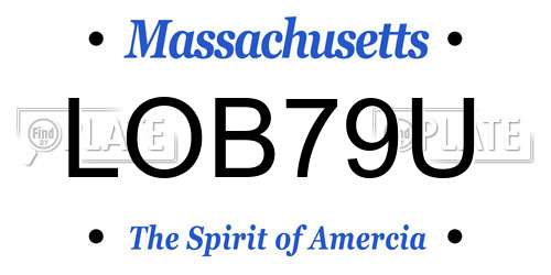 LOB79U Massachusetts License Plate