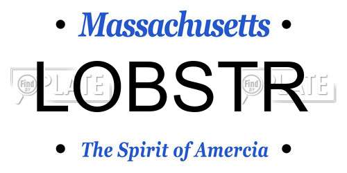 LOBSTR Massachusetts License Plate