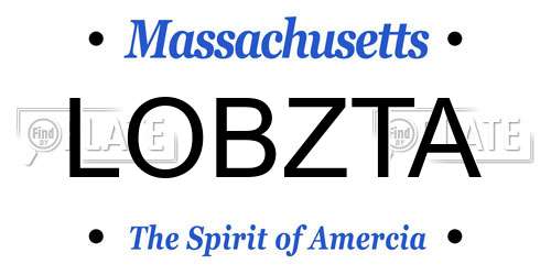LOBZTA Massachusetts License Plate