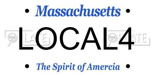 LOCAL4 Massachusetts License Plate