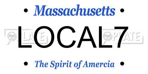 LOCAL7 Massachusetts License Plate