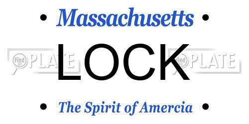 LOCK Massachusetts License Plate