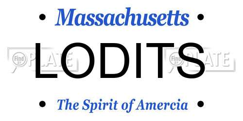 LODITS Massachusetts License Plate