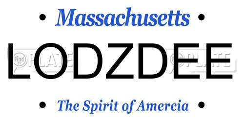 LODZDEE Massachusetts License Plate