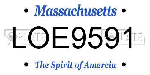 LOE9591 Massachusetts License Plate