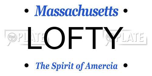 LOFTY Massachusetts License Plate