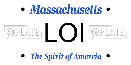 LOI Massachusetts License Plate