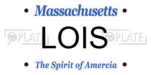 LOIS Massachusetts License Plate