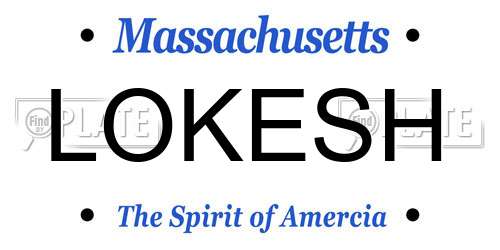 LOKESH Massachusetts License Plate