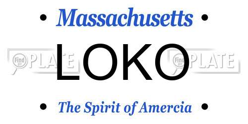 LOKO Massachusetts License Plate