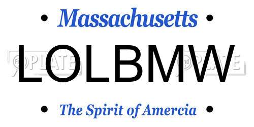 LOLBMW Massachusetts License Plate
