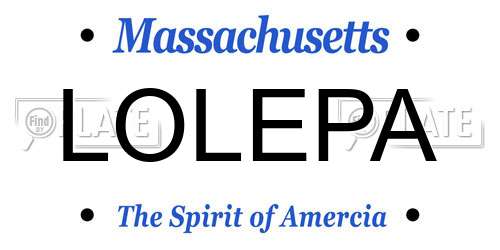 LOLEPA Massachusetts License Plate