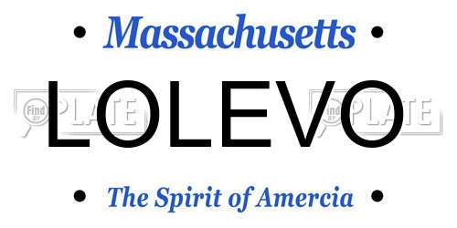LOLEVO Massachusetts License Plate