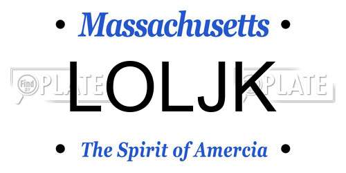 LOLJK Massachusetts License Plate