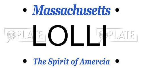 LOLLI Massachusetts License Plate