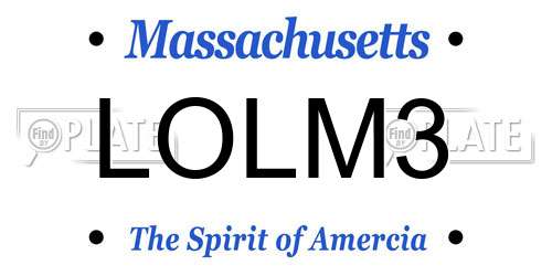 LOLM3 Massachusetts License Plate