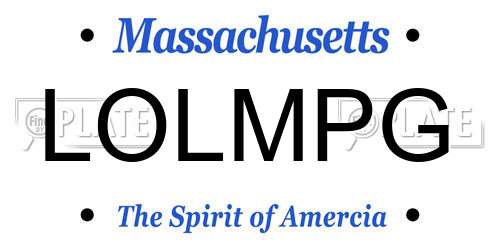LOLMPG Massachusetts License Plate