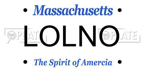 LOLNO Massachusetts License Plate