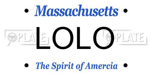 LOLO Massachusetts License Plate