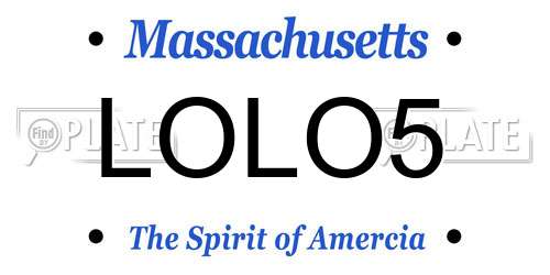 LOLO5 Massachusetts License Plate