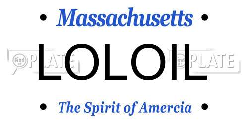 LOLOIL Massachusetts License Plate