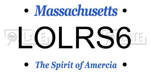 LOLRS6 Massachusetts License Plate