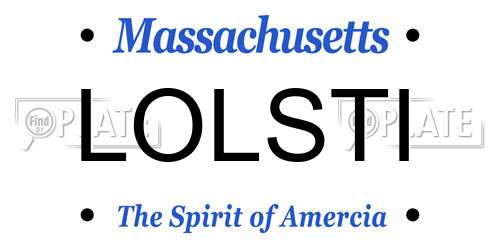 LOLSTI Massachusetts License Plate