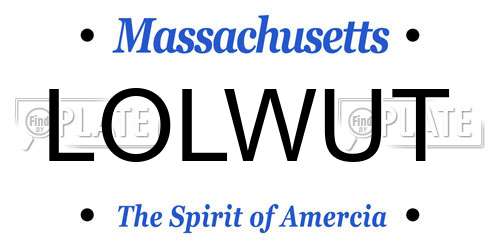 LOLWUT Massachusetts License Plate