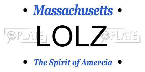 LOLZ Massachusetts License Plate