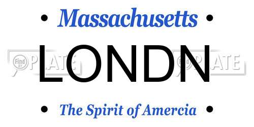 LONDN Massachusetts License Plate