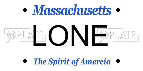 LONE Massachusetts License Plate