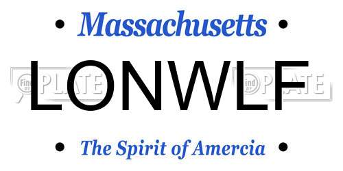 LONWLF Massachusetts License Plate