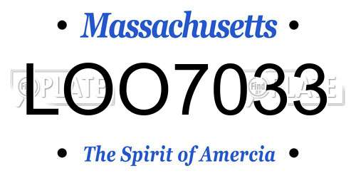 LOO7033 Massachusetts License Plate