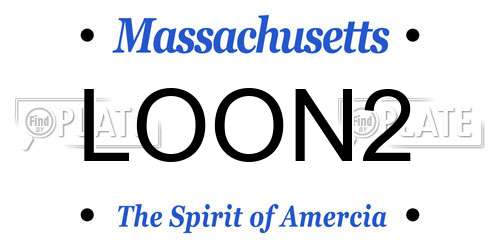 LOON2 Massachusetts License Plate