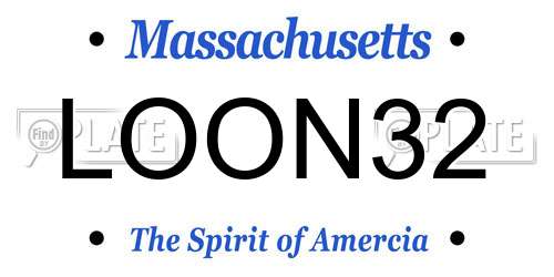 LOON32 Massachusetts License Plate